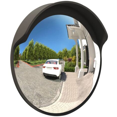 Gecheer Verkehrsspiegel Konvex – Sicherheitsspiegel Outdoor, 60 Cm, Aus Bruchsicherem Polycarbonat, Schwarz