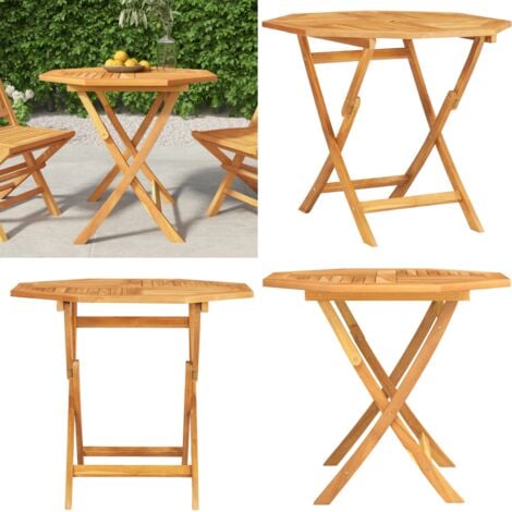 Klappbarer Gartentisch 85x85x76 cm Teak Massivholz Gartenmöbel