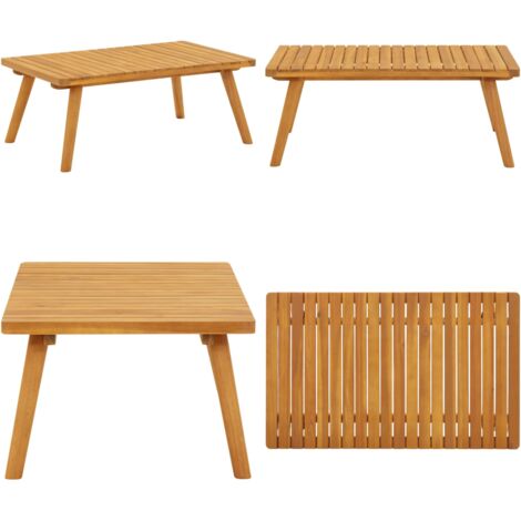 GartenCouchtisch 90x55x35 cm Massivholz Akazie Garten Couchtisch