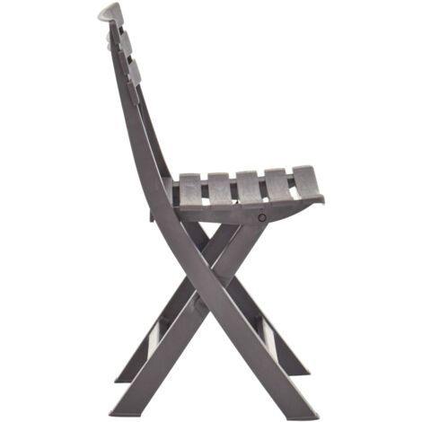 Klappbare Gartenstühle 2 Stk. Kunststoff Mokka Gartensessel