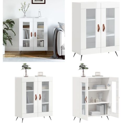 Sideboard Hochglanz-Weiß 69,5x34x90 cm Holzwerkstoff - Schreibtisch - Wohnzimmermöbel - Sideboard - Regal - Vitrine - Home & Living (1/5)