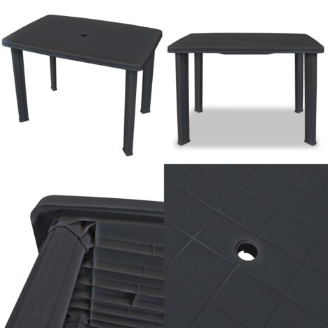 Gartentisch Anthrazit 101x68x72 cm Kunststoff Gartentisch