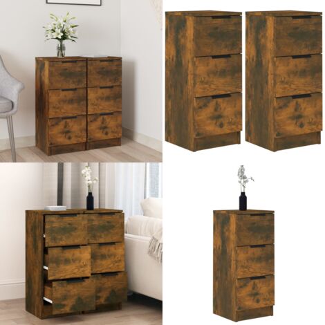 VidaXL Sideboards 2 Stück In Artisan-Eiche – Je 30x30x70 Cm, Viel Stauraum, Minimalistischer Schrank Für Jedes Zimmer