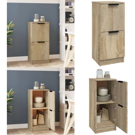 VidaXL Sideboards 2er Set Artisan-Eiche - 30x30x70cm Beistellschränke Für Wohnzimmer