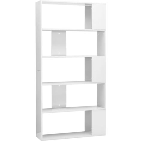 Bücherregal/Raumteiler HochglanzWeiß 80x24x159 cm Bücherregal