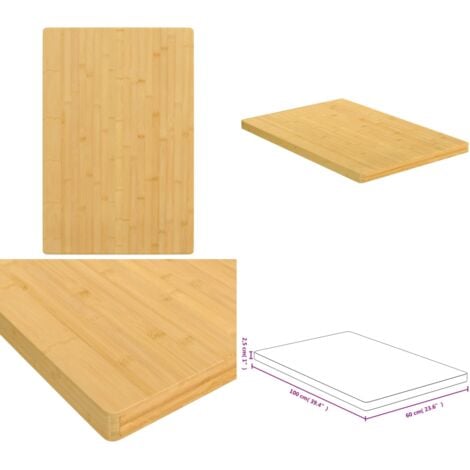 HOMEELIKE Bambus Tischplatte 40x60x1,5 Cm - Natur Tischplatte Für Möbel