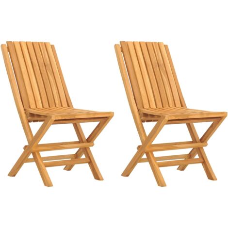 Gartenstühle 2 Stk. Klappbar 47x47x89 cm Massivholz Teak Holz