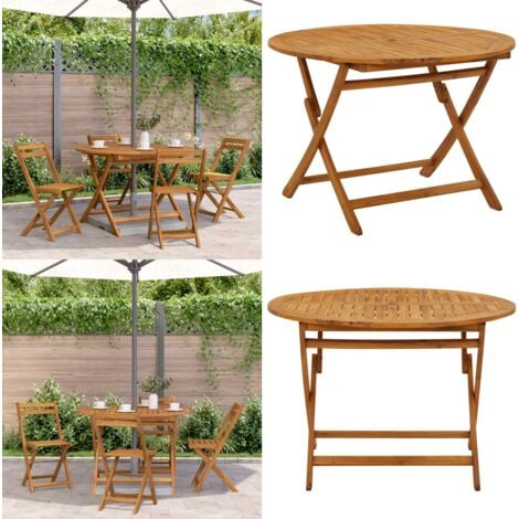 Klappbarer Gartentisch 110 cm Massivholz Akazie Holztisch