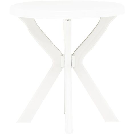 Bistrotisch Weiß Ø70 cm Kunststoff Gartentisch Gartentische Home