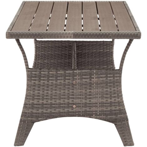 Gartentisch Grau 120x70x66 cm Poly Rattan Esszimmertisch