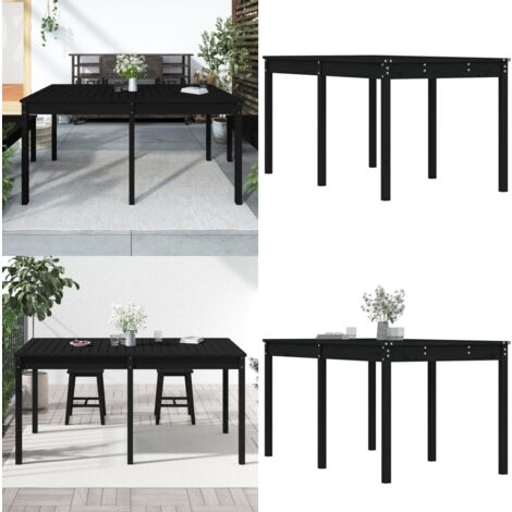 Gartentisch Schwarz 159,5x82,5x76 cm Massivholz Kiefer Gartentisch