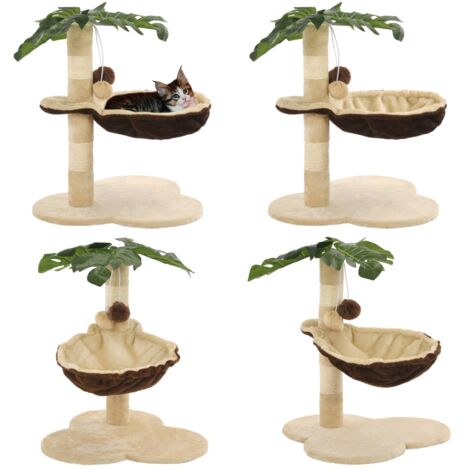 Katzen-Kratzbaum mit Sisal-Kratzstange 50 cm Beige und Braun - Katzen  Kratzbaum - Sisalkratzbaum - Katzenmbel - Katzenbett - Spielplatz Fr  Katzen - Home & Living