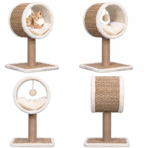 Katzen-Kratzbaum mit Tunnel und Spielzeug 56 cm Seegras - Katzenkratzbaum -  Kratzbaum - Katzenmbel - Katzenspielzeug - Indoor Katzenschlafplatz - Home  & Living