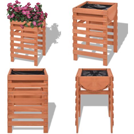 Pflanzgef 38x36x60 cm Holz - Holz Pflanzenkbel - Hochbeet - Blumenerde -  Gartengerte - Gartenmbel - Home & Living
