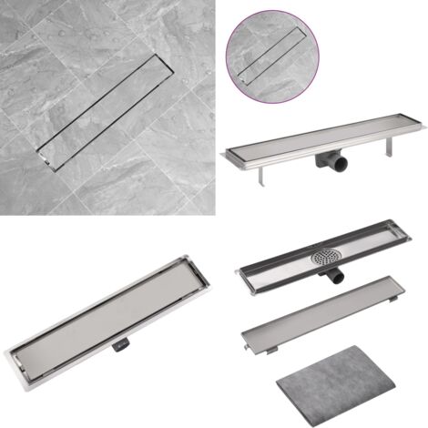 HTOH Duschablauf 61cm Gebürstetes Nickel – 2-in-1 Linearer Ablauf Aus Edelstahl Mit Haarfilter
