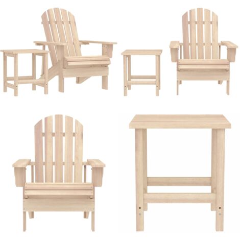 Adirondack-Gartenstuhl mit Tisch Massivholz Tanne - Tisch - Tanne