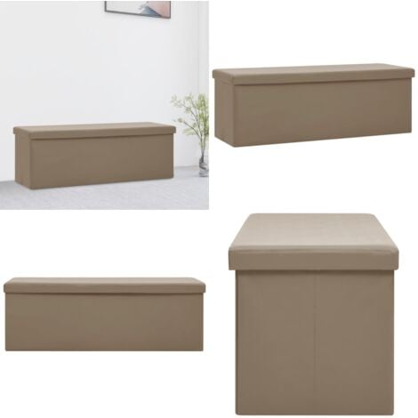 Faltbare Sitzbank mit Stauraum CappuccinoBraun PVC Bank mit Stauraum