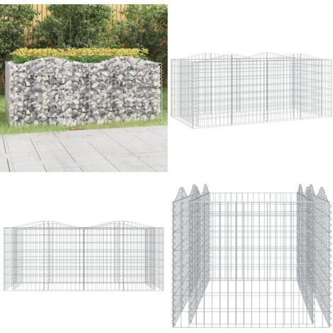 GabionenHochbeet mit Hochbogen 200x100x100 cm Verzinktes Eisen
