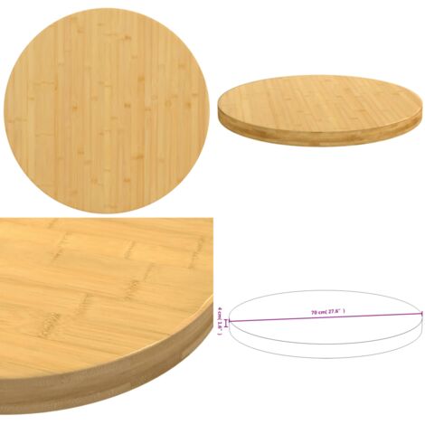 Tischplatte 70x4 cm Bambus - Bambus Tischplatte - Esstisch Platte -  Wohnzimmer Dekoration - Tischplatte Durchmesser 70 Cm - Couchtisch Platte -  Home & Living