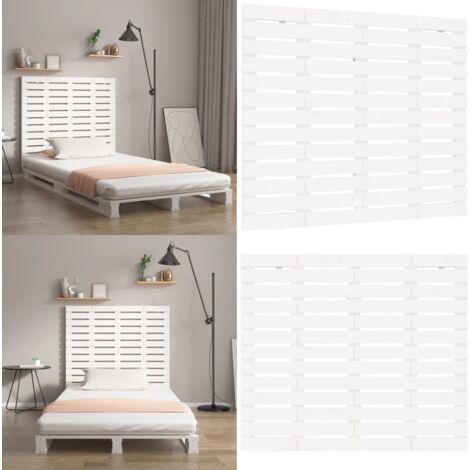 Kopfteil Aus Recyceltem MDF – Palettenstil, Horizontal, 80x46 Cm, Rustikales Weiß
