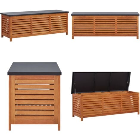 Gartenbox 150x50x55 cm Eukalyptus Massivholz GartenAufbewahrungsbox