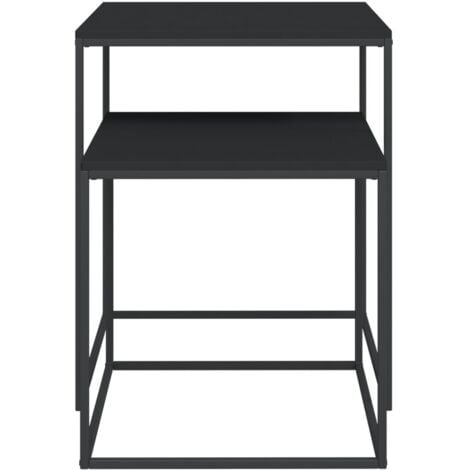 Couchtisch-Set 2-tlg. Holzwerkstoff und Metall - Couchtisch - Holztisch - Esszimmertisch - Wohnzimmerdeko - Sideboard - Home & Living