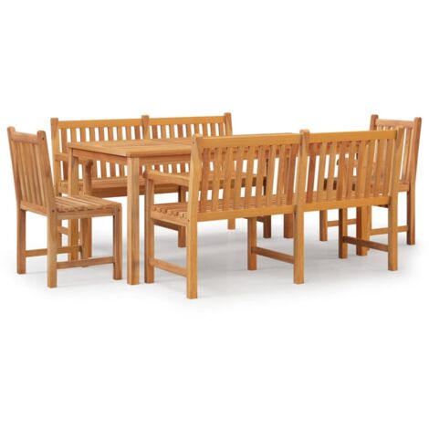 5tlg. GartenEssgruppe Massivholz Teak Gartenmöbel Set