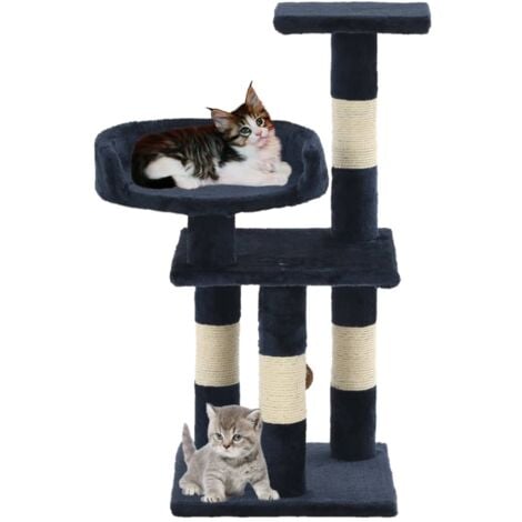 Katzen-Kratzbaum mit Sisal-Säulen 65 cm Blau - Katzen Kratzbaum - Sisalsäule - Kletterbaum - Katzenmöbel - Katzenturm - Home & Living