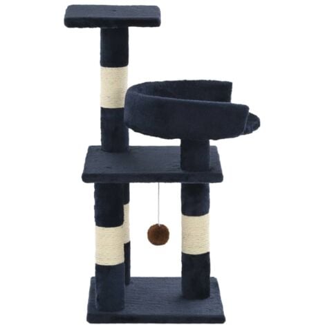 Katzen-Kratzbaum mit Sisal-Säulen 65 cm Blau - Katzen Kratzbaum - Sisalsäule - Kletterbaum - Katzenmöbel - Katzenturm - Home & Living