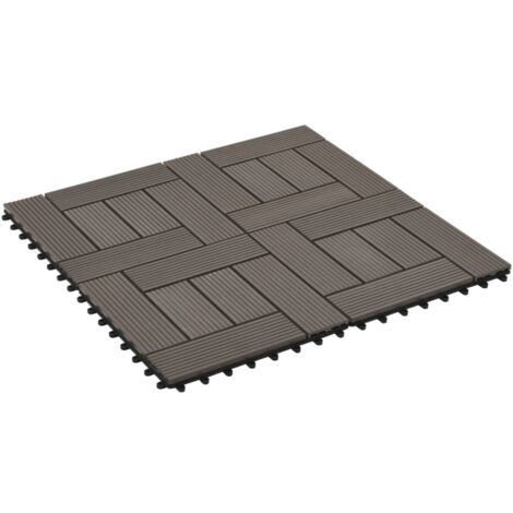 22 Stk. Terrassenfliesen 30 x 30 cm 2 qm WPC Dunkelbraun WPCFliese