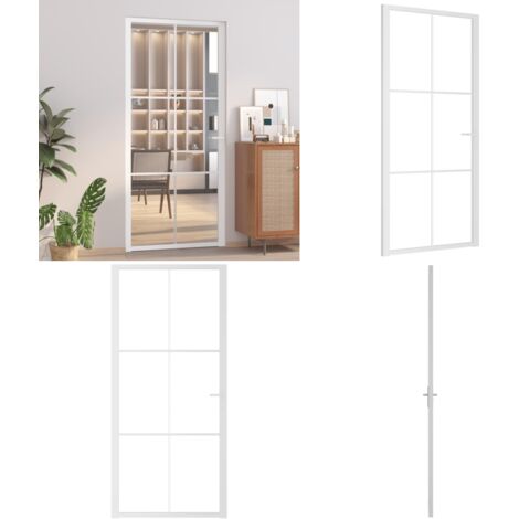 VidaXL Innentür Mit ESG-Glas - Moderne Glastür 93x201,5cm Weiß