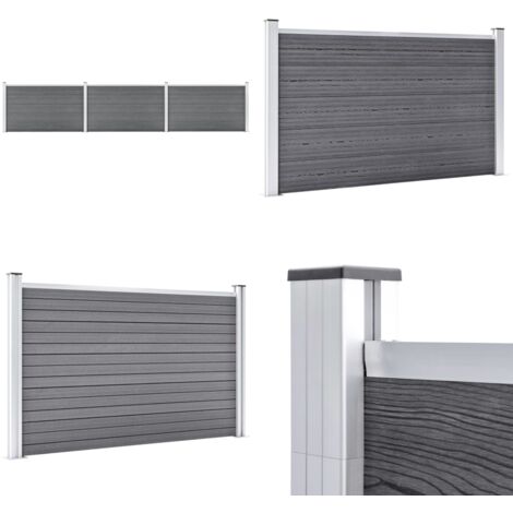 Gartenzaun WPC 526x106 cm Grau Gartenzaun WPC Zaun Holz