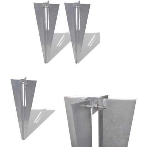 Einschlaghülsen für Zaunpfosten 2 Stk. Stahl Zaunpfosten Erdspieß