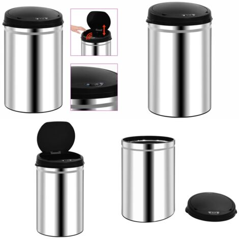 HOMCOM Sensor Mülleimer 60L Edelstahl - Automatischer Abfalleimer Mit Soft-Close
