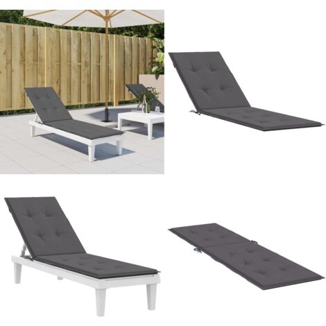 LiegestuhlAuflage Anthrazit (75+105)x50x4 cm Gartenstuhlkissen