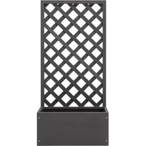 Blumenkasten mit Rankgitter 65x30x135 cm WPC Blumenkasten