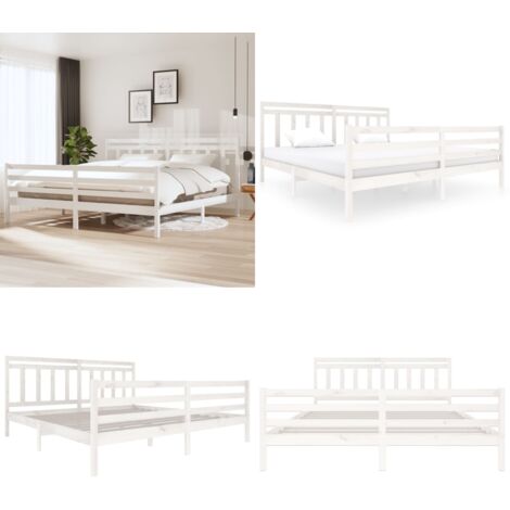 Massivholzbett Weiß 200x200 cm - Holzbett - Massivholzbette ...
