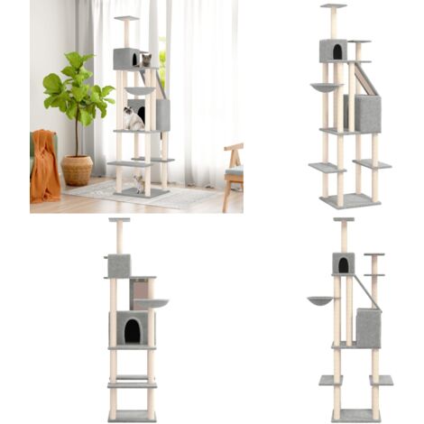 Hey-brother Kratzbaum Mit Gehege – XL-Katzenturm 82x45x122 Cm, Mit Hängematte, Futterstation & Schrank