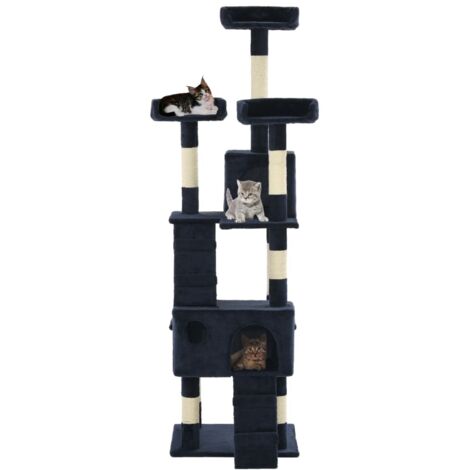 TAUS Wand Kratzmöbel Set - 5-teilige Katzenmöbel Mit Haus & Kratzsäulen