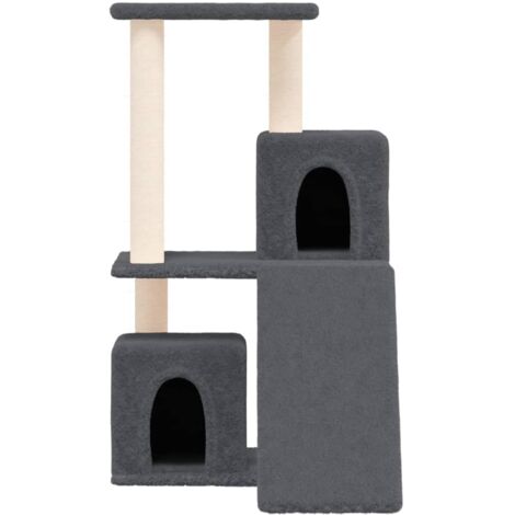 Kratzbaum mit Sisal-Kratzsäulen Dunkelgrau 82 cm - Katzenkratzbaum - Kratzbaum Sisal - Katzenmöbel - Katzenkletterbaum - Katzensofa - Home & Living
