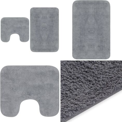 Badematten-Set 2-tlg. Stoff Grau - Badematte -  Badematten - Home & Living