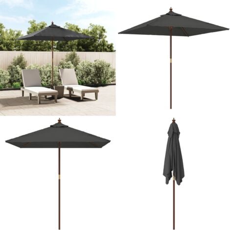 Sonnenschirm mit Holzmast Anthrazit 198x198x231 cm Gartenschirm