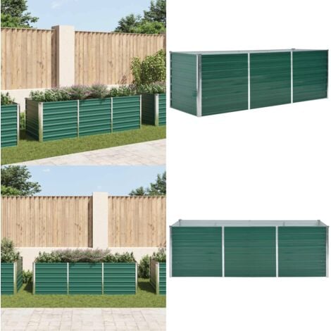 GartenHochbeet Verzinkter Stahl 240x80x77 cm Grün Gartenhochbeet
