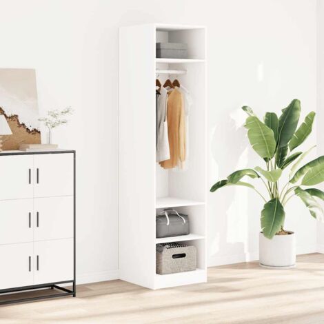 Hommdiy Kleiderschrank Weiß 80x52x180 Cm – Mit 2 Türen & Hängestange, Holzwerkstoff
