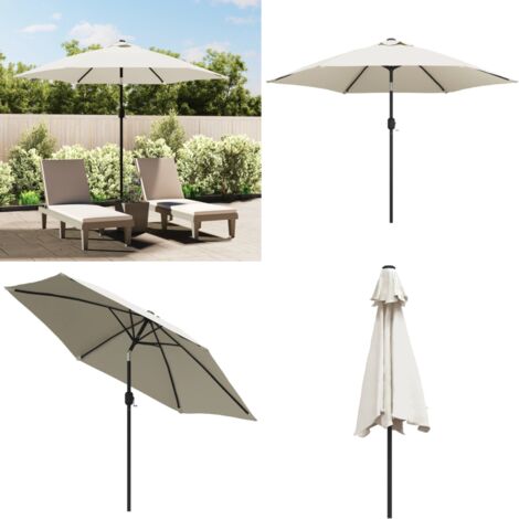 Sonnenschirm Strandschirm Sonnenschutz Garten Schirm Sandweiß 3m