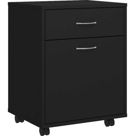 Rollschrank Schwarz 60x45x60 ZQQLVOO Rollschrank Schwarz – 60x45x60 Cm, Mobiler Mehrzweckschrank Mit 4 Rollen (2 Feststellbar) Für Büro & Wohnzimmer