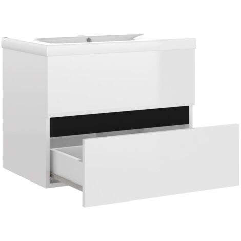 Badezimmer Regal HOMCOM Moderner Waschbeckenunterschrank Mit Magnetischen Bambustüren Und Verstellbarem Einlegeboden 60x30x60 Cm Weiß & Natur Badezimmer Unterschrank Waschbecken