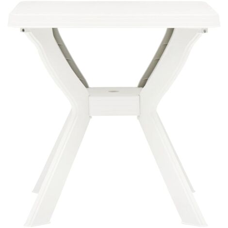 Bella Bistrotisch Garten Tisch - Weißer Kunststofftisch Mit Alubeinen Für Terrasse & Balkon