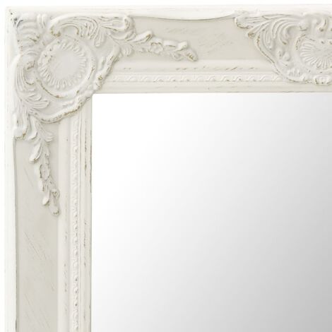 Select Mirrors Rhone Wandspiegel – Vintage, Weiß, 60x90 Cm, Mit Holzrahmen