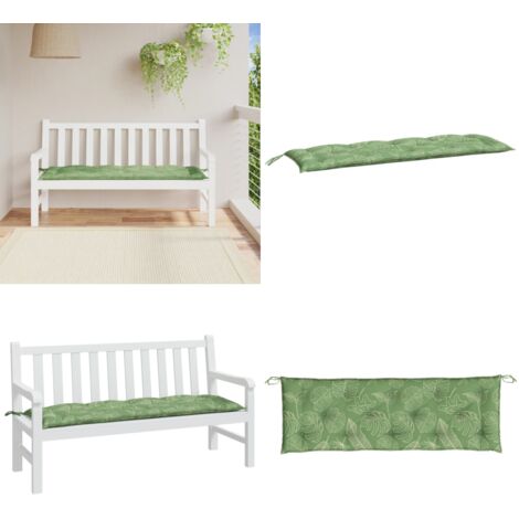 GartenbankAuflage Blattmuster 150x50x7 cm OxfordGewebe